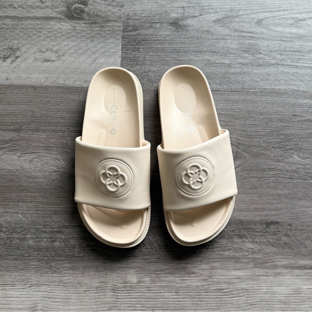 Cream Slide Sandals